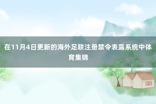 在11月4日更新的海外足联注册禁令表露系统中体育集锦