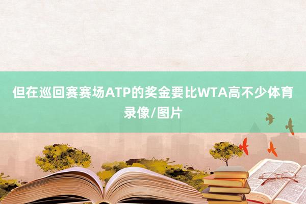 但在巡回赛赛场ATP的奖金要比WTA高不少体育录像/图片