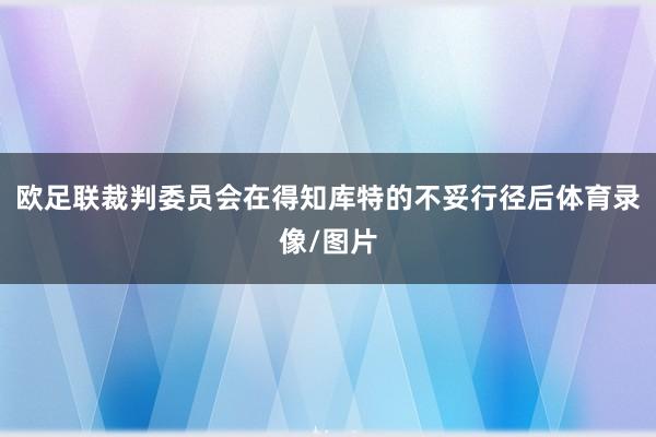 欧足联裁判委员会在得知库特的不妥行径后体育录像/图片