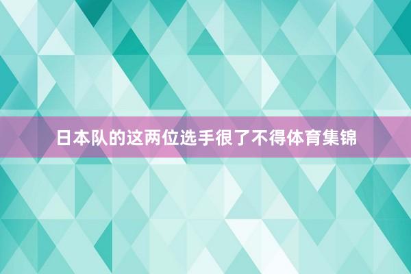 日本队的这两位选手很了不得体育集锦