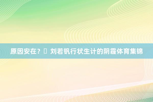 原因安在？‌刘若钒行状生计的阴霾体育集锦