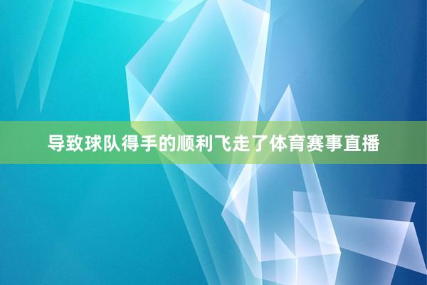 导致球队得手的顺利飞走了体育赛事直播