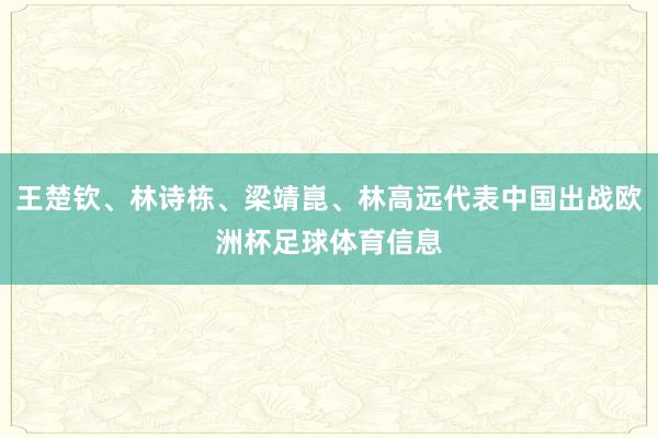 王楚钦、林诗栋、梁靖崑、林高远代表中国出战欧洲杯足球体育信息