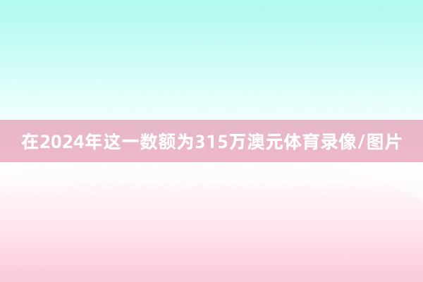 在2024年这一数额为315万澳元体育录像/图片