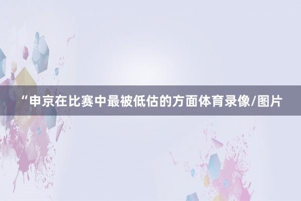 “申京在比赛中最被低估的方面体育录像/图片