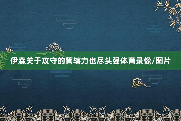 伊森关于攻守的管辖力也尽头强体育录像/图片