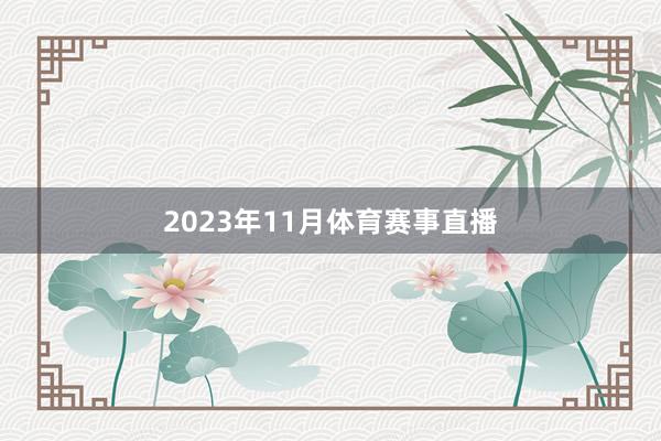 2023年11月体育赛事直播